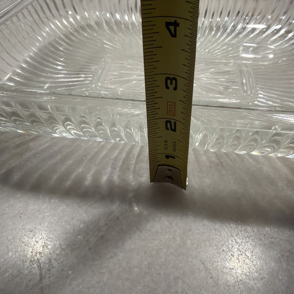 Vtg Oven-proof Ribbed Casserole Dish Rectangle 14x8" MCM Vtg Pressed Glass GW996 - Picture 10 of 10